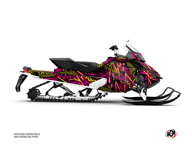 Skidoo REV XP Snowmobile Dizzee Graphic Kit Pink