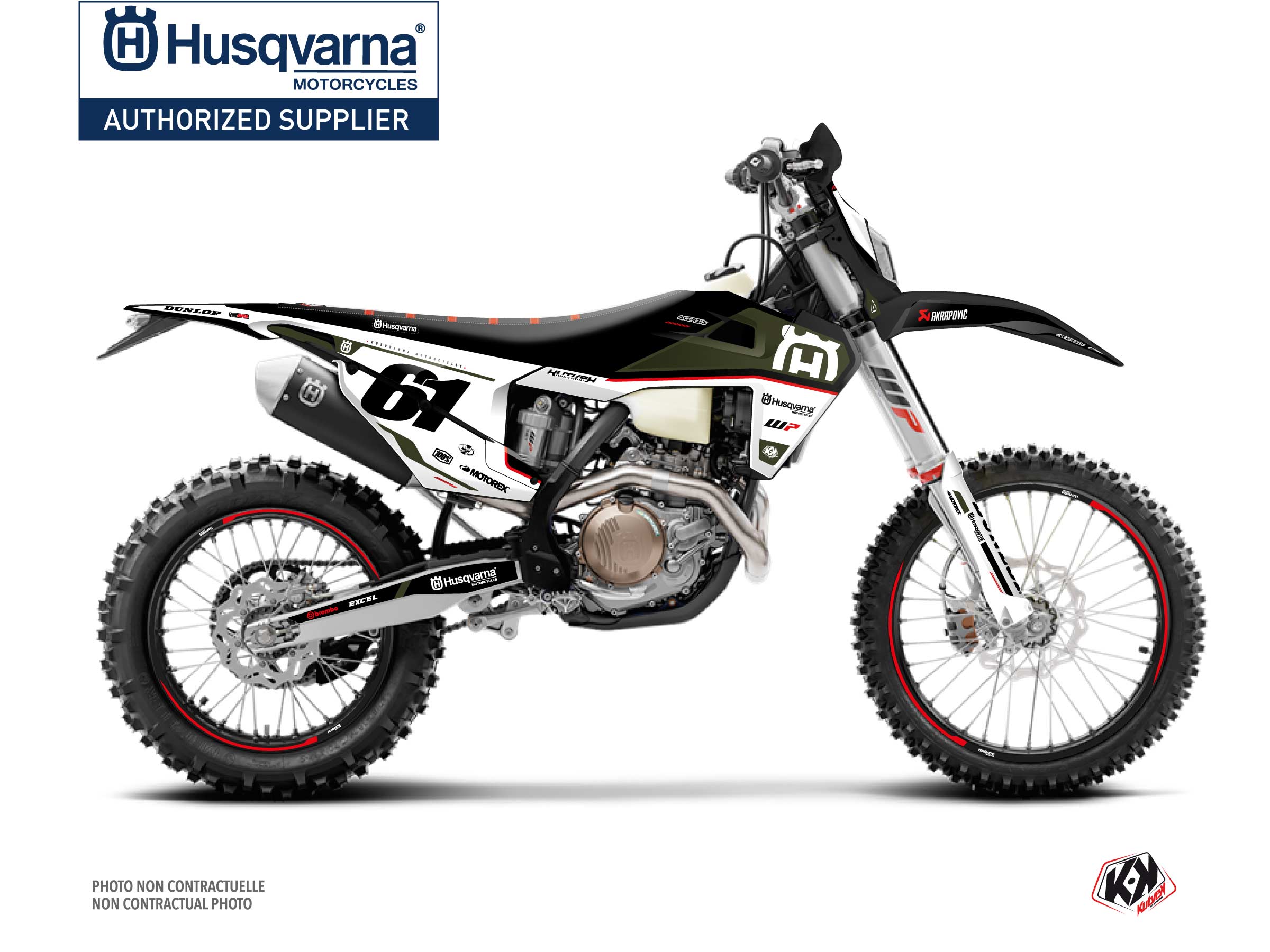Husqvarna 125 TE Dirt Bike D-SKT Graphic Kit Kaki