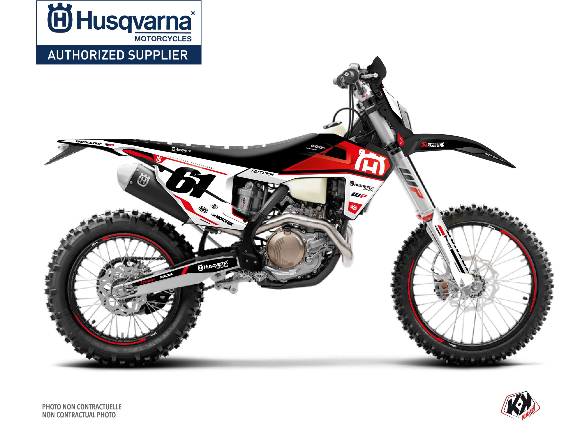 Kit Déco Moto Cross D-SKT Husqvarna 125 TE Rouge