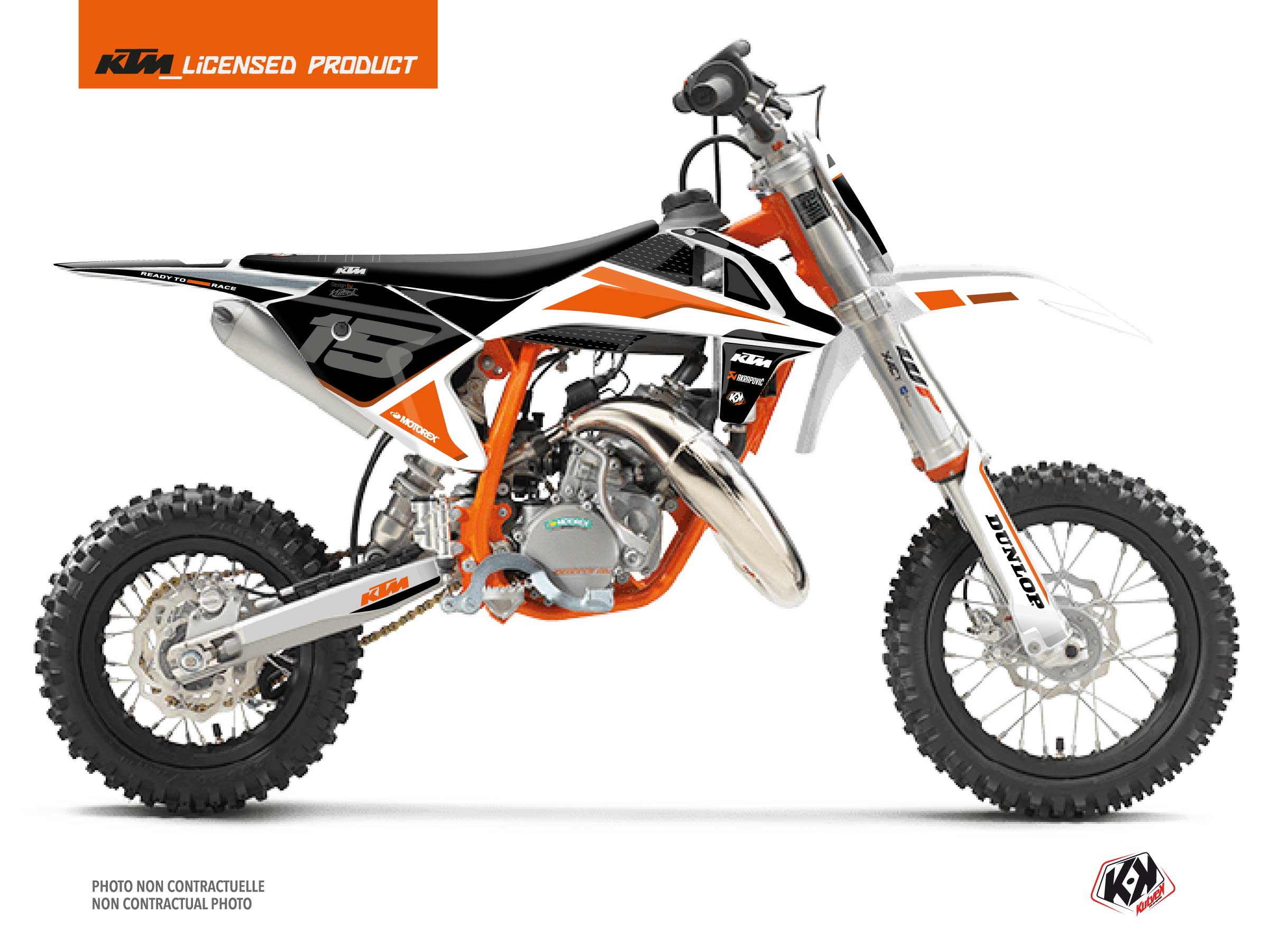 Kit Déco Moto Cross DNA KTM 50 SX Blanc