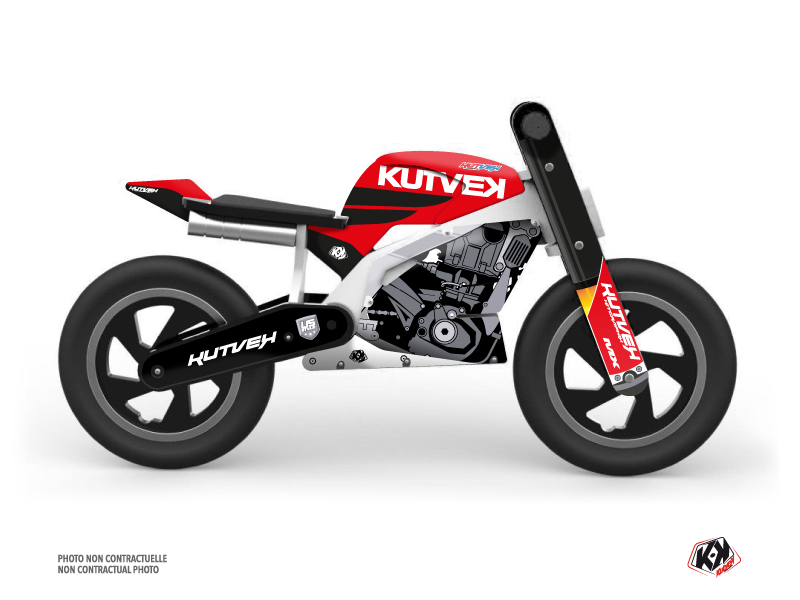 Balance Bike + KUTVEK US STYLE Graphic Kit Red Black