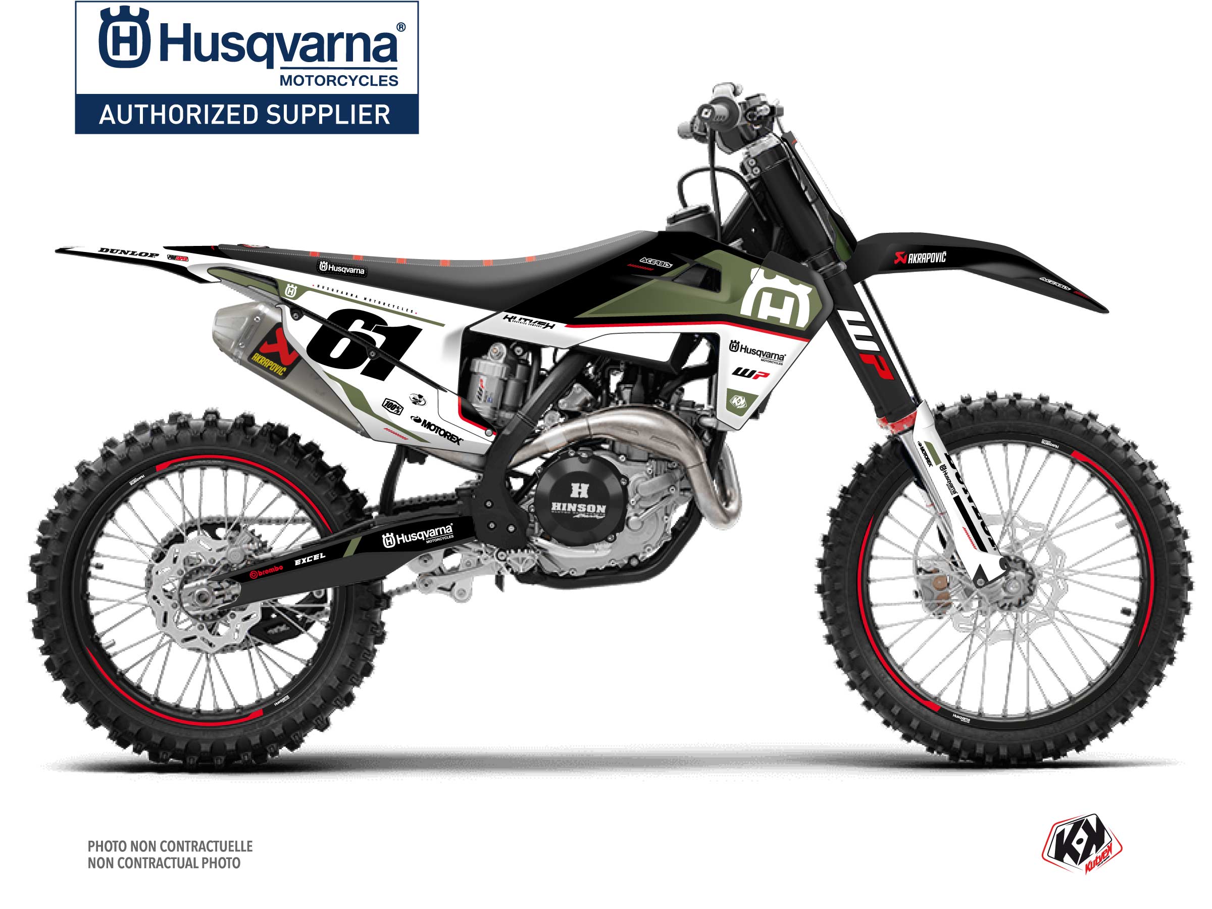 Kit Déco Moto Cross D-SKT Husqvarna FC 350 Kaki