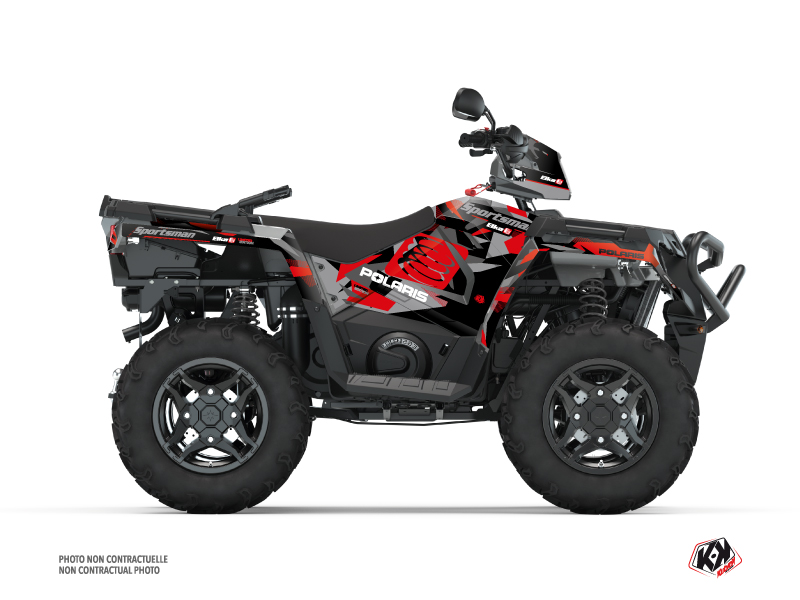 Kit Déco Quad Elka Polaris 450 Sportsman Gris Rouge