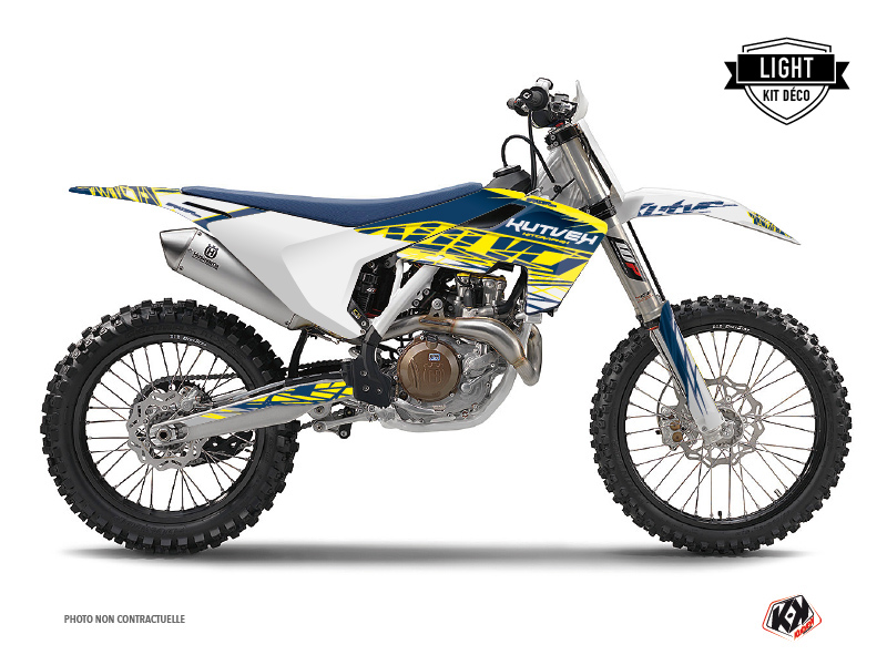 Kit Déco Moto Cross Eraser Husqvarna TC 125 Jaune Bleu LIGHT