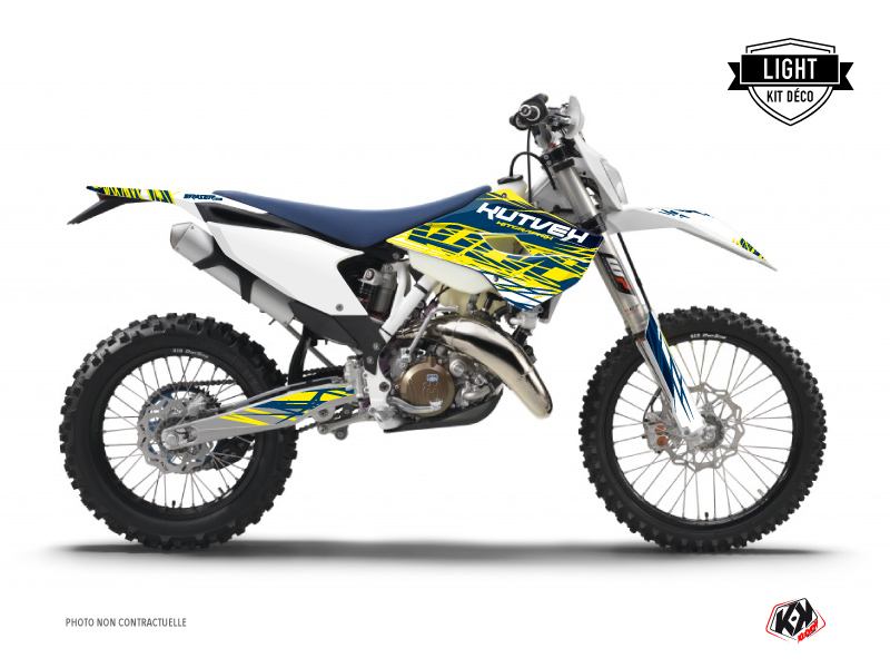 Kit Déco Moto Cross Eraser Husqvarna 125 TE Jaune Bleu LIGHT