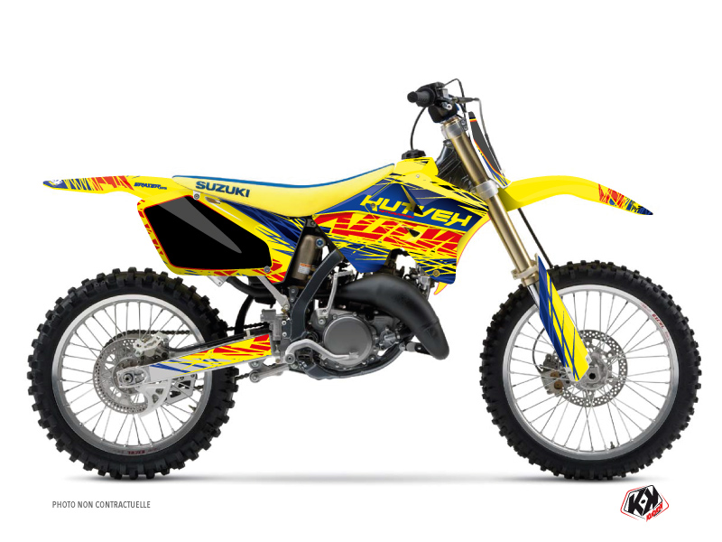 Suzuki 250 RM Dirt Bike Eraser Graphic Kit Blue Yellow