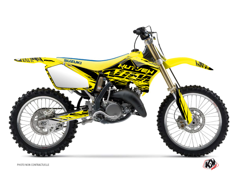 Suzuki 250 RM Dirt Bike Eraser Graphic Kit Yellow Black