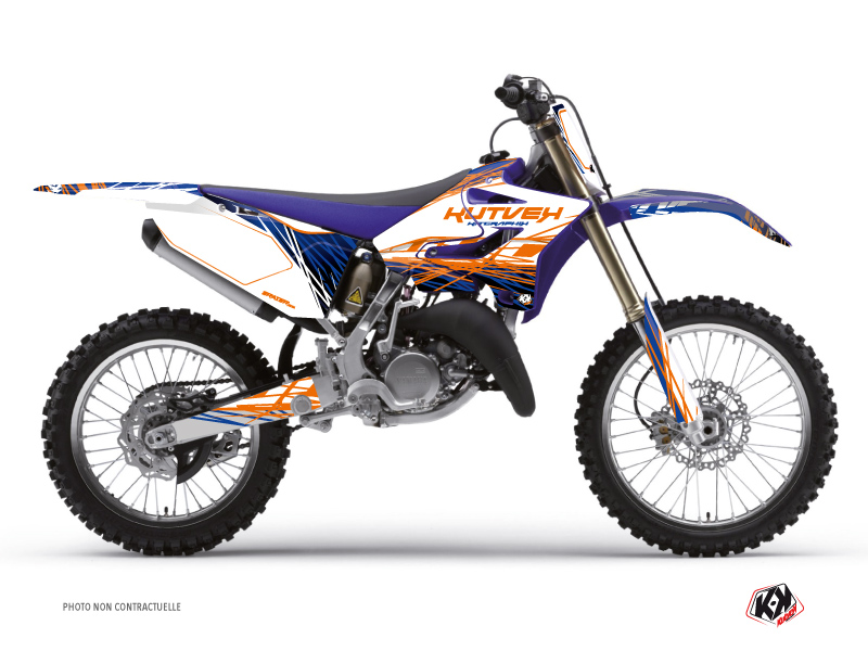 Yamaha 250 YZ Dirt Bike Eraser Graphic Kit Blue Orange Kutvek Kit Graphik