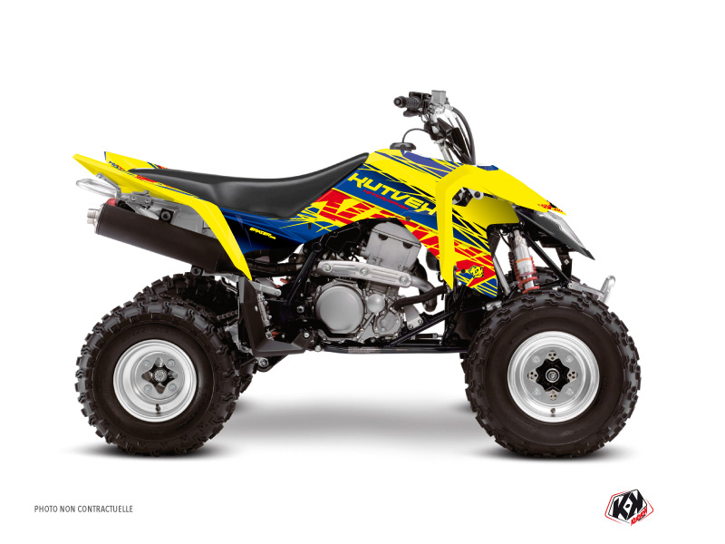 Suzuki 400 LTZ IE ATV Eraser Graphic Kit Blue Yellow