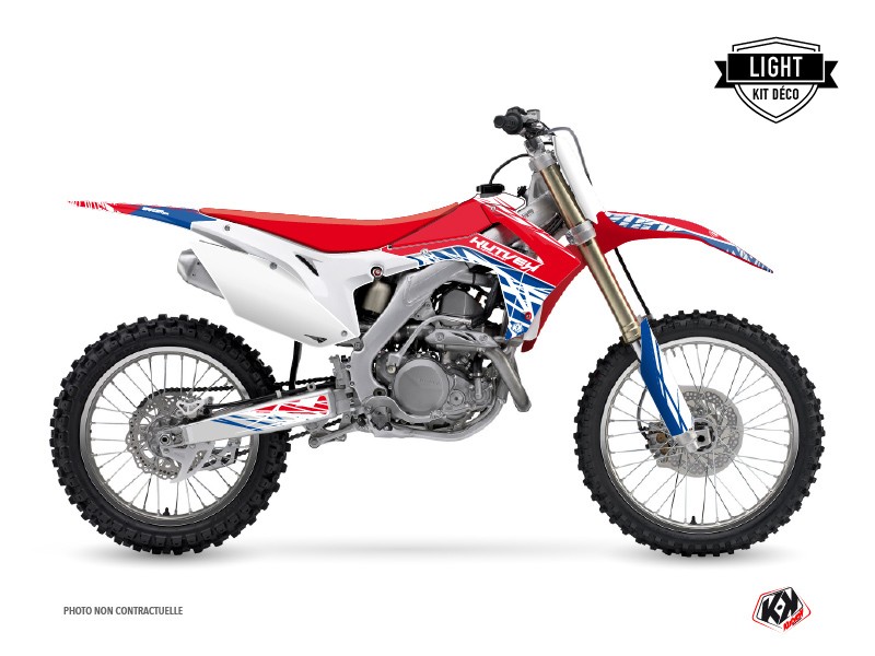 Kit Déco Moto Cross Eraser Honda 450 CRF Rouge Bleu LIGHT