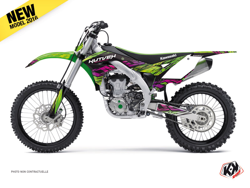 Kawasaki 450 KXF Dirt Bike Eraser Graphic Kit Green