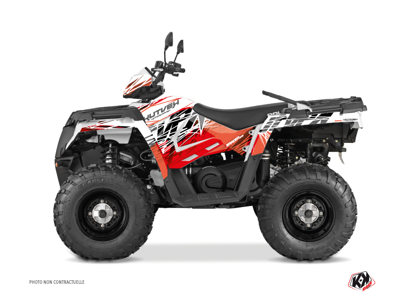 Polaris 450 Sportsman ATV Eraser Graphic Kit Red White