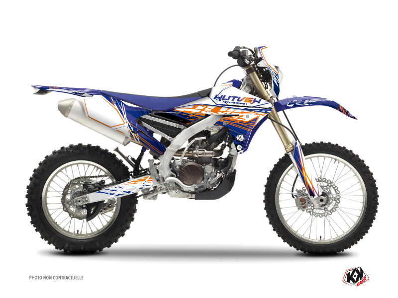 Yamaha 450 WRF Dirt Bike Eraser Graphic Kit Blue Orange