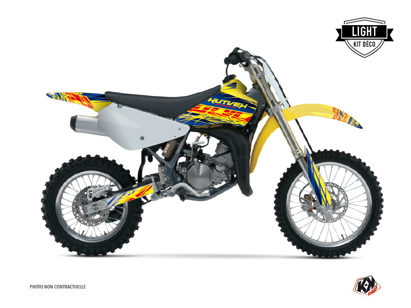 Suzuki 85 RM Dirt Bike Eraser Graphic Kit Blue Yellow LIGHT