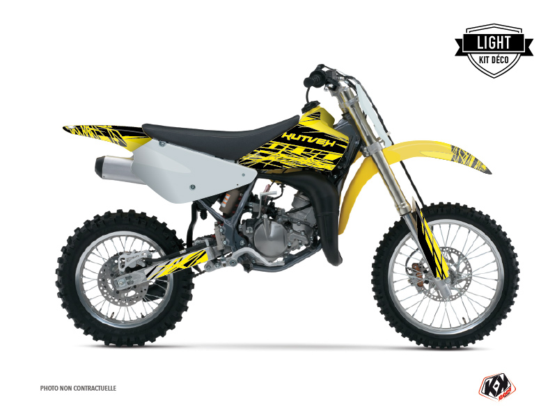 Suzuki 85 RM Dirt Bike Eraser Graphic Kit Yellow Black LIGHT