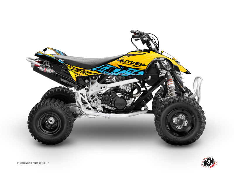 Can Am DS 450 ATV Eraser Graphic Kit Yellow Blue