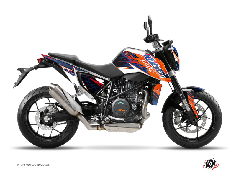 KTM Duke 690 R Street Bike Eraser Graphic Kit Blue Orange