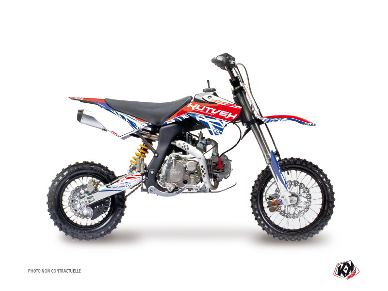 Kit Déco Moto Cross Eraser YCF F125 Rouge Bleu