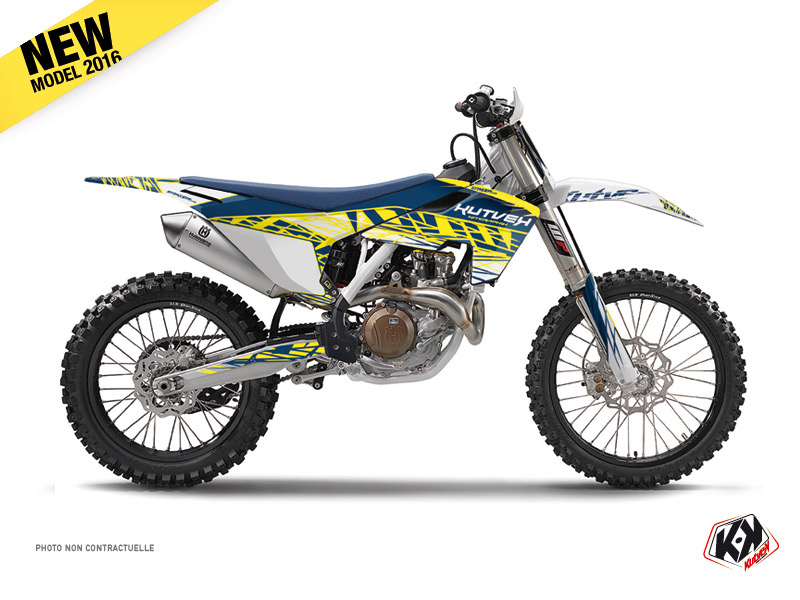 Kit Déco Moto Cross Eraser Husqvarna FC 350 Jaune Bleu