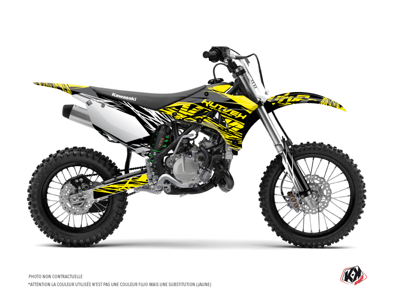 Kawasaki 110 KLX Dirt Bike Eraser Fluo Graphic Kit Yellow
