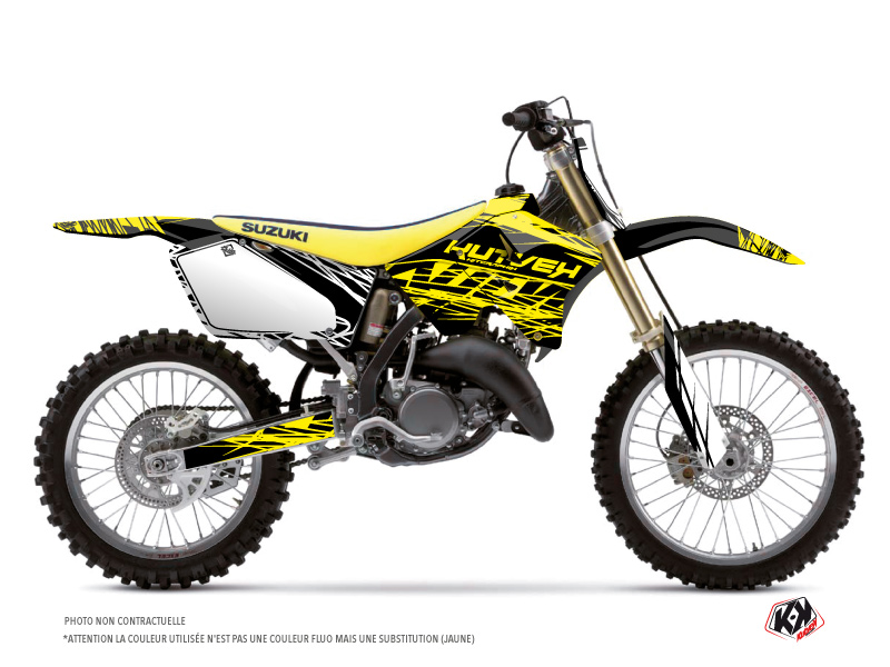 Suzuki 125 RM Dirt Bike Eraser Fluo Graphic Kit Yellow