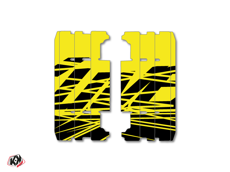 Graphic Kit Radiator guards Eraser Fluo Dirt Bike Yamaha 125 YZ 2015-2016 Yellow
