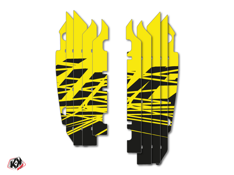 Kit Déco Grilles de radiateur Eraser Fluo Kawasaki 250 KXF 2013-2016 Jaune