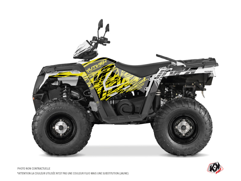 Polaris 450 Sportsman ATV Eraser Fluo Graphic Kit Yellow