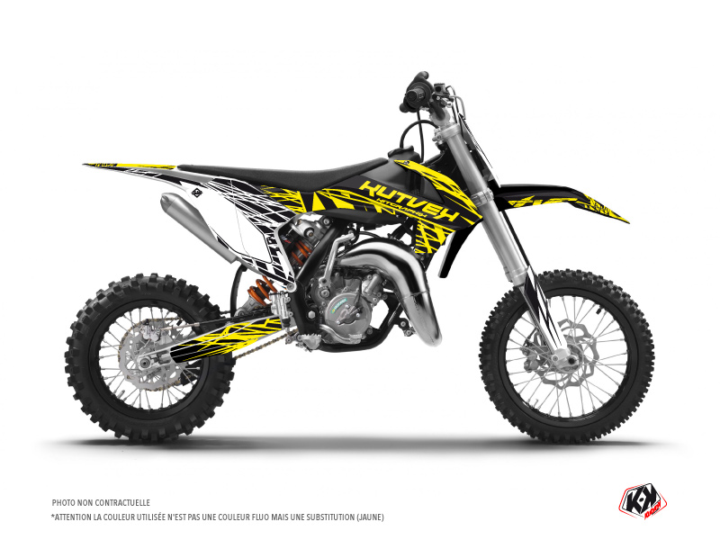 KTM 50 SX Dirt Bike Eraser Fluo Graphic Kit Yellow