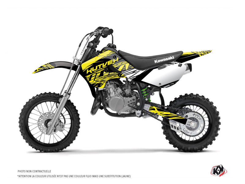 Kawasaki 65 KX Dirt Bike Eraser Fluo Graphic Kit Yellow