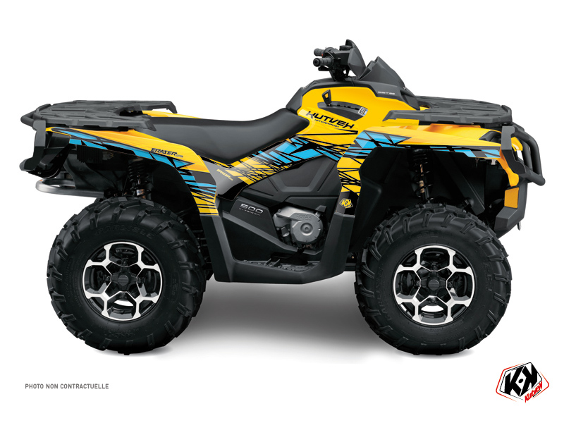 Can Am Outlander 400 XTP ATV Eraser Graphic Kit Yellow Blue