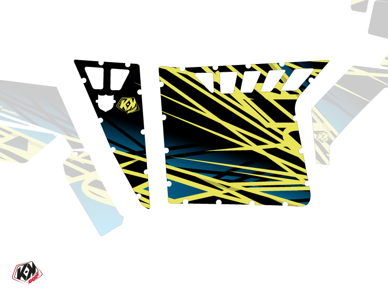 Kit Déco Portes Suicide Pro Armor Eraser SSV Polaris RZR 570/800/900 2008-2014 Neon Bleu