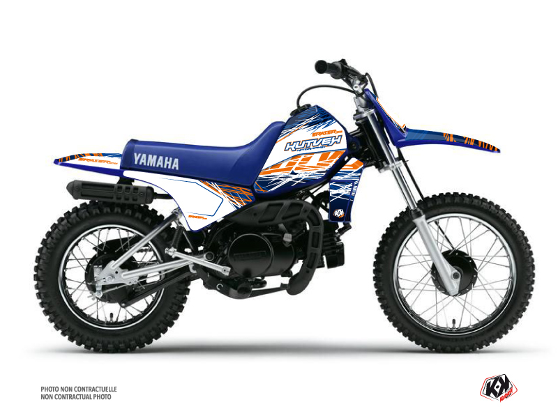 Kit Déco Moto Cross Eraser Yamaha PW 80 Bleu Orange