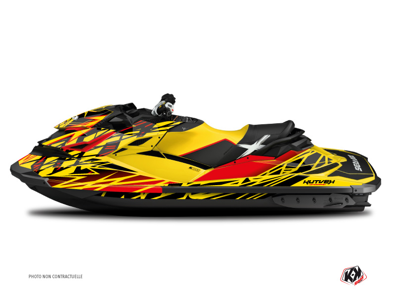 Kit Déco Jet-Ski Eraser Seadoo RXT-GTX Rouge Jaune