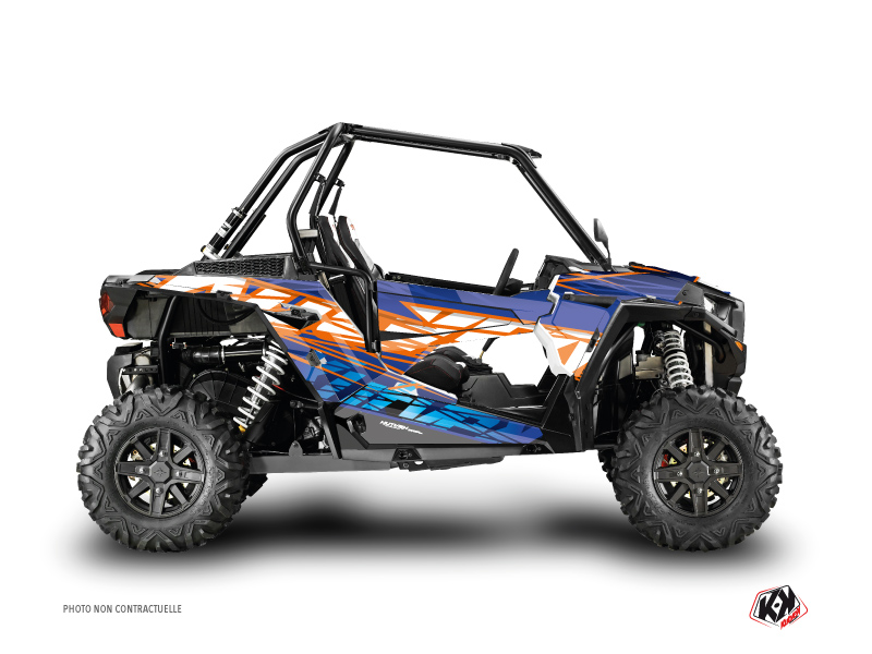 Polaris RZR 1000 Turbo UTV Eraser Graphic Kit Blue Orange