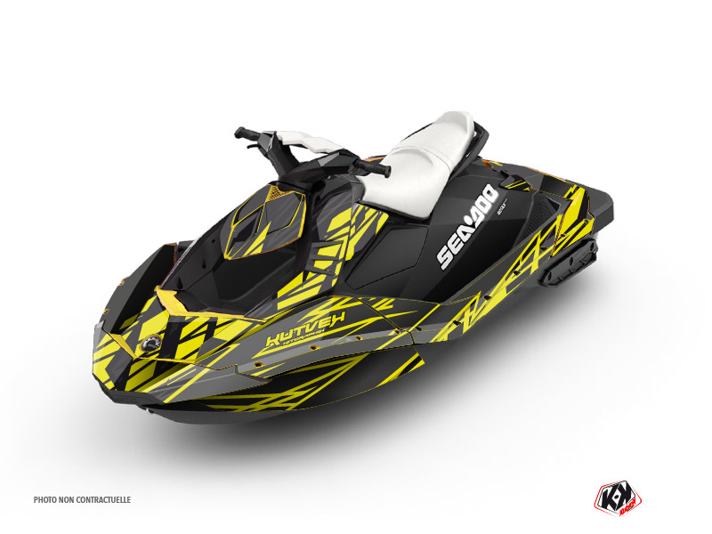 Seadoo Spark Jet-Ski Eraser Graphic Kit Neon Grey