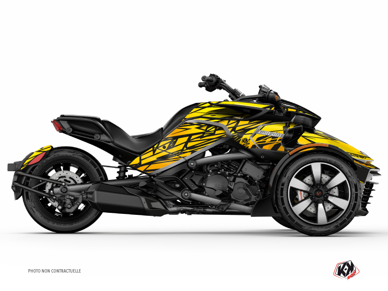 Can Am Spyder F3 Roadster Eraser Graphic Kit Yellow