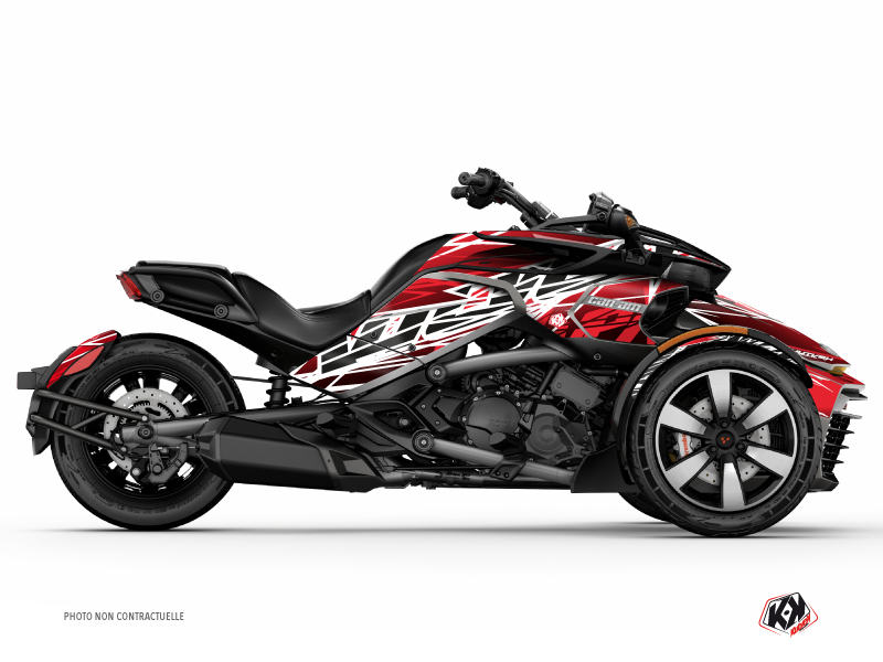 Can Am Spyder F3 Limited Roadster Eraser Graphic Kit Red White
