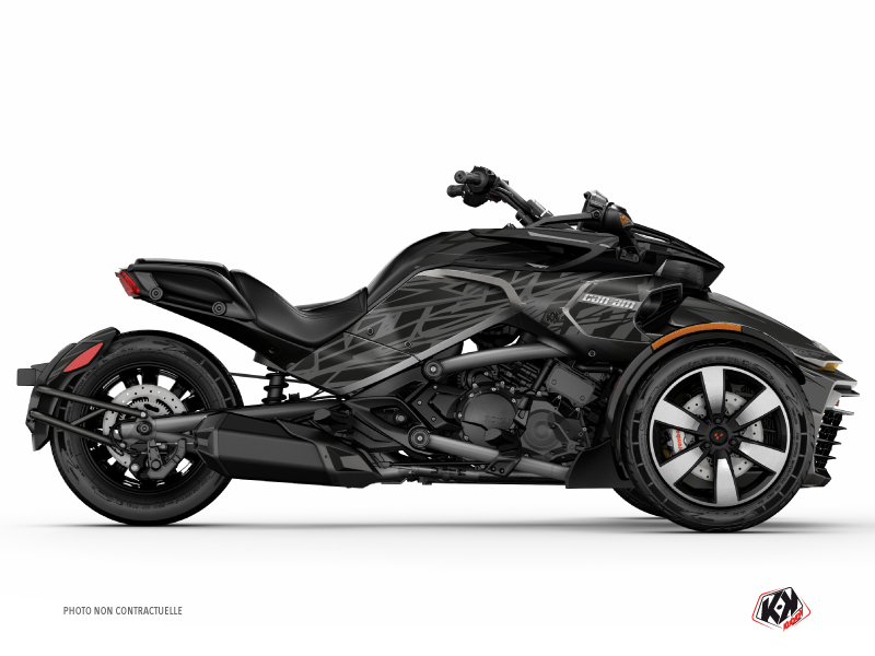 Can Am Spyder F3 Roadster Eraser Graphic Kit Black Grey