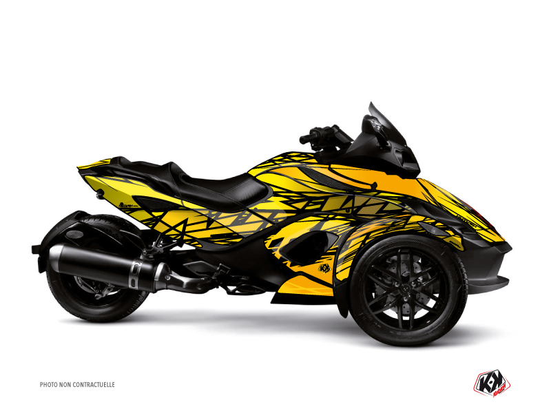 Can Am Spyder RT Roadster Eraser Graphic Kit Yellow