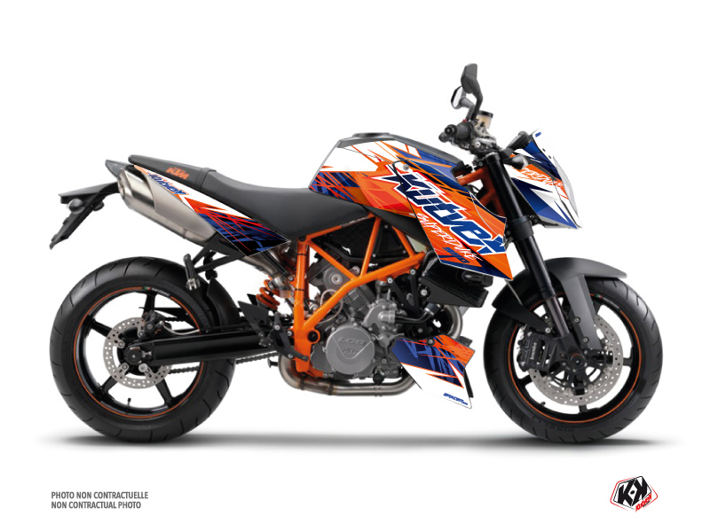 Kit Déco Moto Eraser KTM Super Duke 990 Bleu Orange