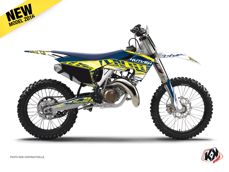 Kit Déco Moto Cross Eraser Husqvarna TC 125 Jaune Bleu