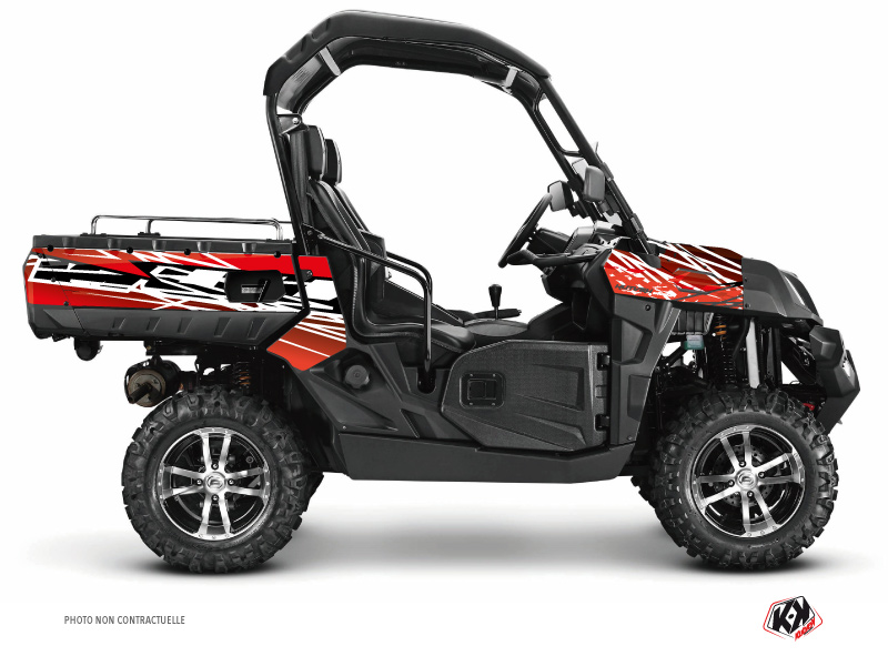 CF Moto U Force 800 UTV Eraser Graphic Kit Red White