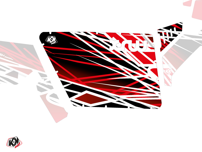 Graphic Kit Doors Standard XRW Eraser UTV Polaris RZR 570/800/900 2008-2014 Red White