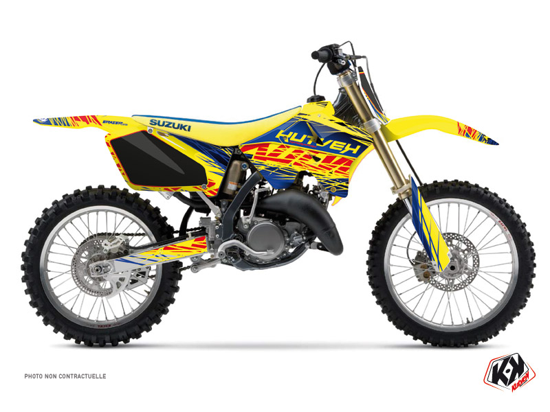 Kit Déco Moto Cross Eraser Suzuki 125 RM Bleu Jaune