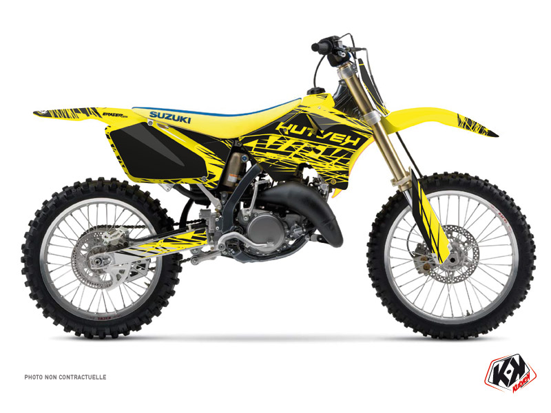 Kit Déco Moto Cross Eraser Suzuki 125 RM Jaune Noir