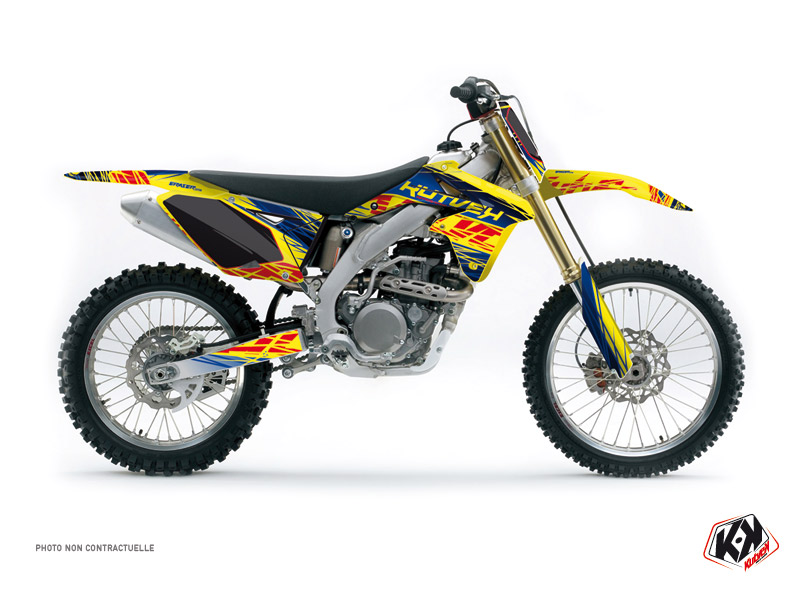 Suzuki 250 RMZ Dirt Bike Eraser Graphic Kit Blue Yellow