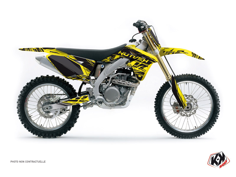 Suzuki 250 RMZ Dirt Bike Eraser Graphic Kit Yellow Black