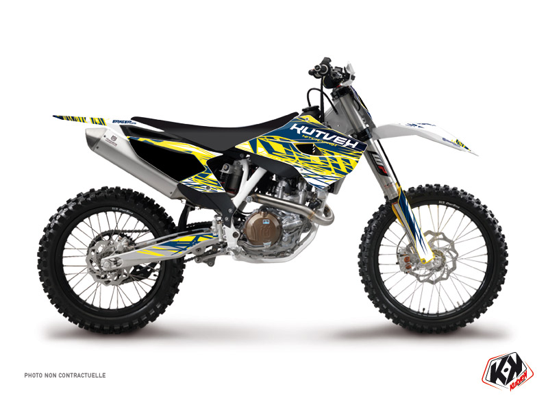 Kit Déco Moto Cross Eraser Husqvarna FC 250 Jaune Bleu