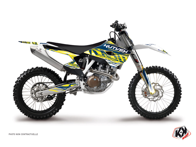 Kit Déco Moto Cross Eraser Husqvarna FC 450 Jaune Bleu